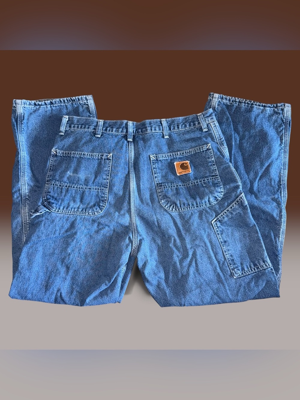 Vintage 90s Made in USA Carhartt B14 Flannel-Lined Carpenter Work Pants 36x32